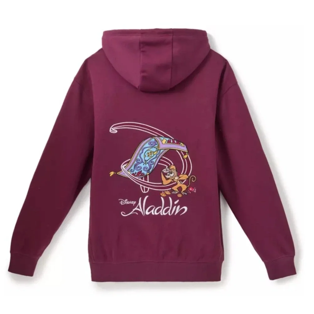 Dinsey Men's Large Maroon Abu Pullover Hoodie for Adults Aladdin Collection NWT